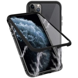 Estuche de vidrio templado doble ozone Magnetic 9H para iPhone 11 Pro - Negro