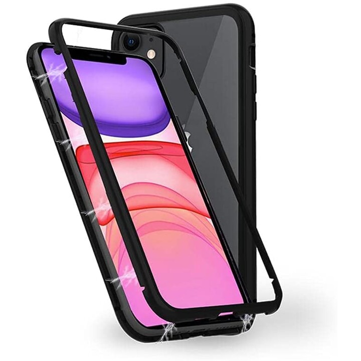 Coque Ozone Magnetic 9H Double Verre Trempé pour iPhone 11 - Noir