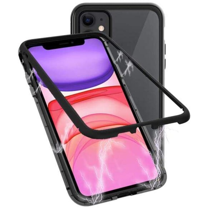 Coque Ozone Magnetic 9H Double Verre Trempé pour iPhone 11 - Noir