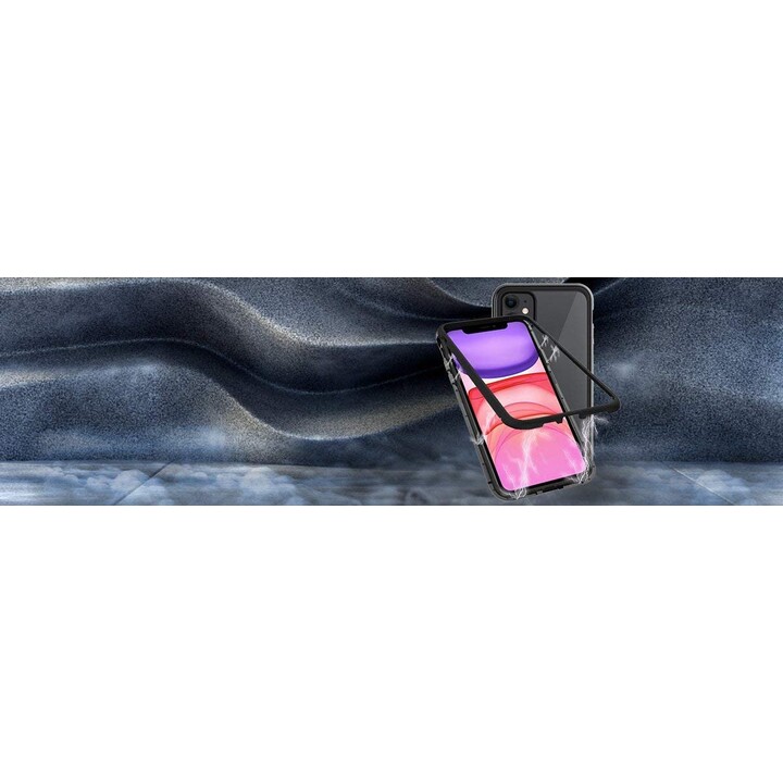 Custodia in vetro temperato doppio Ozone Magnetic 9H per iPhone 11 - Nera
