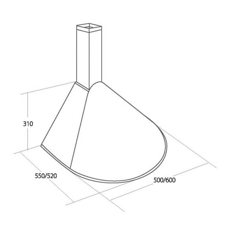 Chimney Hood AKPO WK-5 RONDO TURBO 50 INOX - Imagen 2