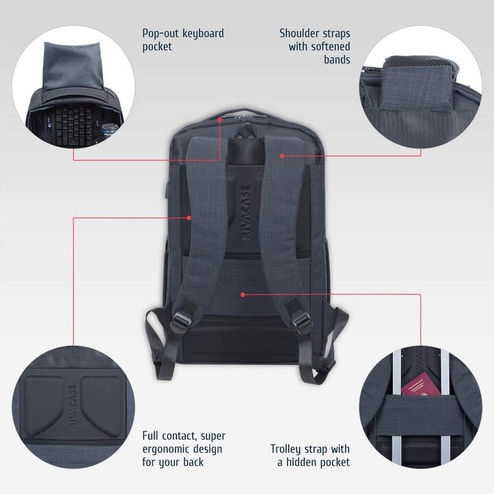black carry-on Laptop backpack 17.3