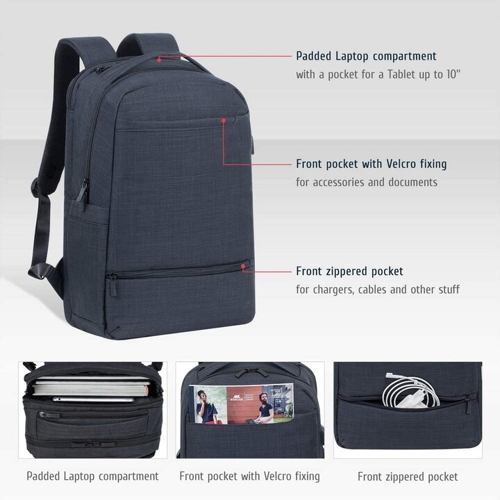 black carry-on Laptop backpack 17.3
