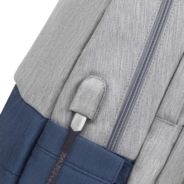 Zaino porta pc 15.6" grigio/blu scuro antifurto
