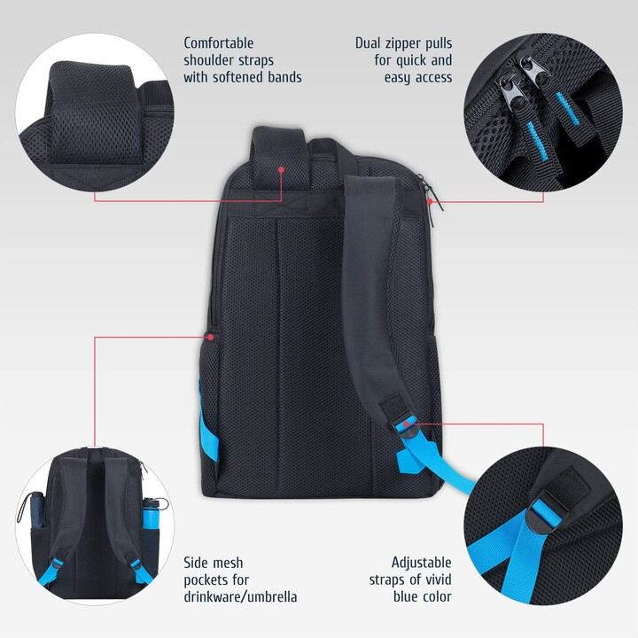 8067 Schwarz Laptop-Rucksack in voller Größe 15,6
