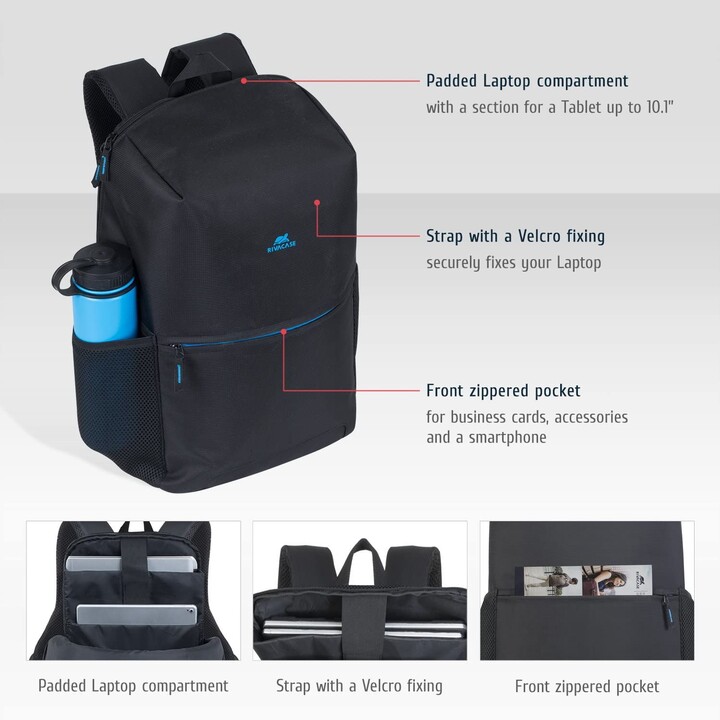 8067 black Full size Laptop backpack 15.6