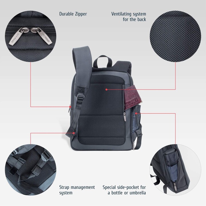 8125 noir Sac à dos business pour ordinateur portable 14