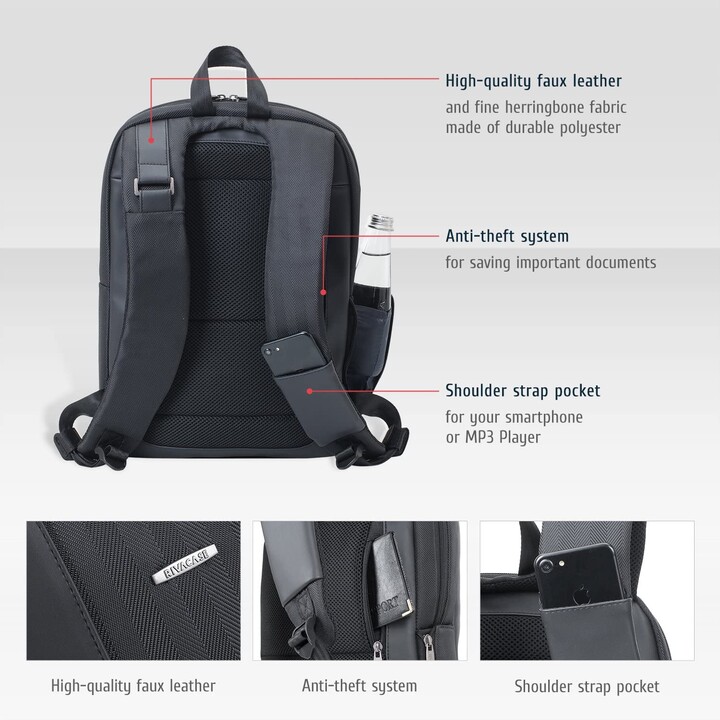 8125 noir Sac à dos business pour ordinateur portable 14