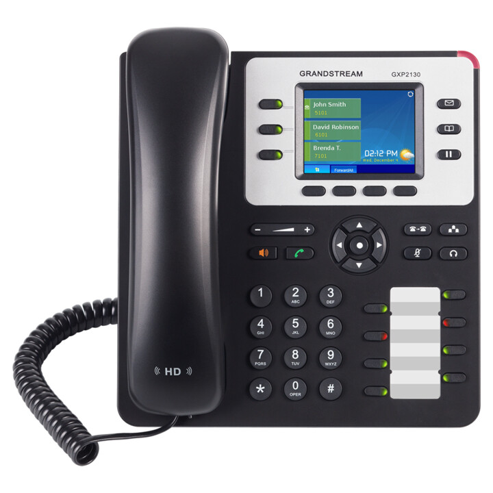 Grandstream Networks GXP-2130 téléphone fixe Noir Combiné filaire TFT 3 lignes