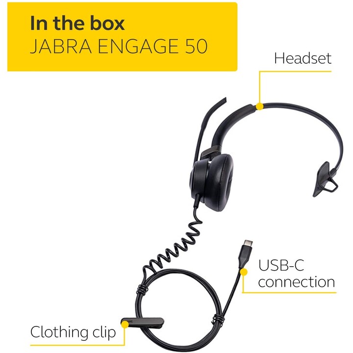 Jabra Engage 50 Mono, USB-C Noir