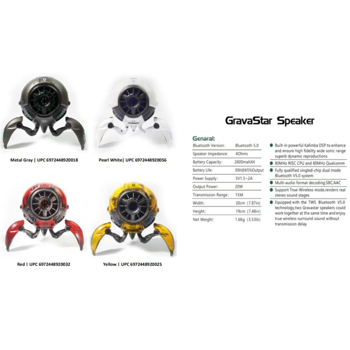 Zoeao GravaStar Bluetooth Grau