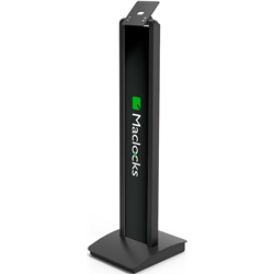 Soporte de piso de seguridad personalizable BrandMe con montaje VESA - Soporte de piso de pantalla inclinable - Negro
