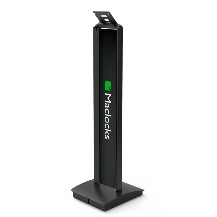 Soporte de piso de seguridad personalizable BrandMe con montaje VESA - Soporte de piso de pantalla inclinable - Negro