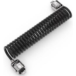 Candado con llave de cable en espiral de doble cabezal - Negro