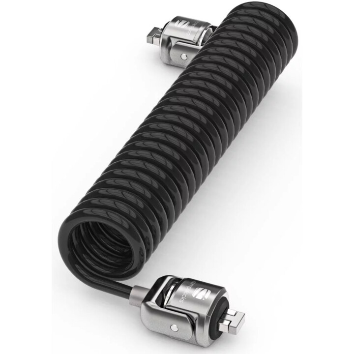 Dual Head Coiled Cable Keyed Lock - Black