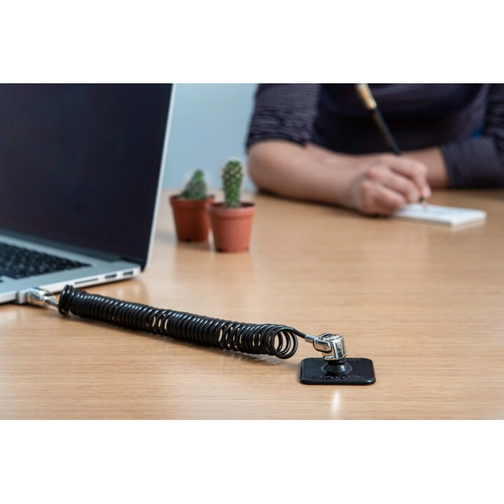 Dual Head Coiled Cable Keyed Lock - Black