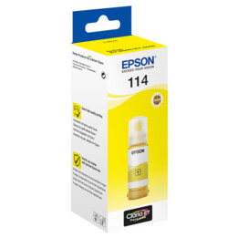 Recharge d'encre d'origine Epson EcoTank 114 jaune 70ml (C13T07B440)