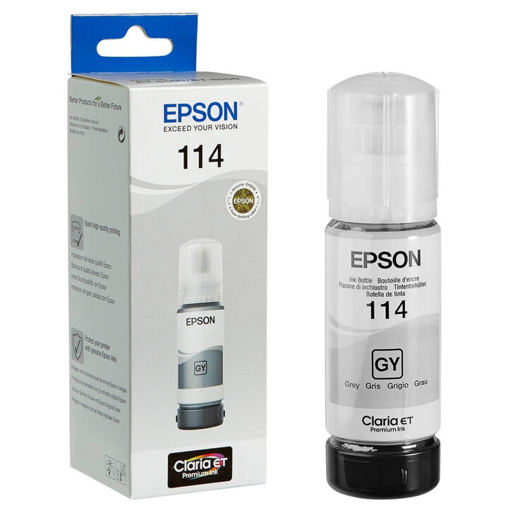Epson original EcoTank 114 refill ink gray 70ml (C13T07B540)