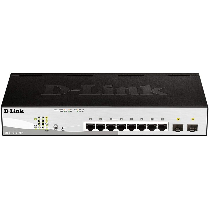 D-Link DGS-1210-10P commutateur réseau Géré L2 Gigabit Ethernet (10/100/1000) Connexion Ethernet, supportant l'alimentation via 