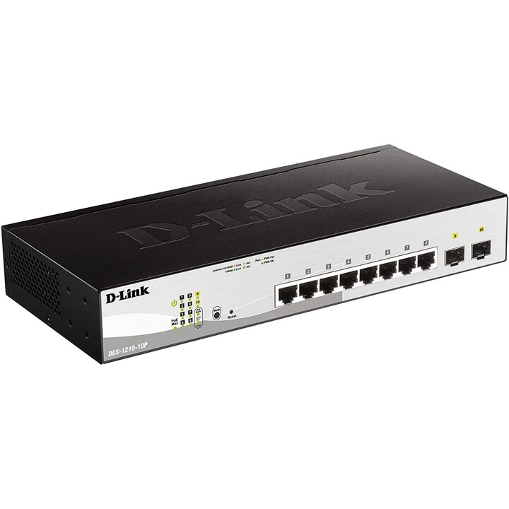 D-Link DGS-1210-10P commutateur réseau Géré L2 Gigabit Ethernet (10/100/1000) Connexion Ethernet, supportant l'alimentation via 
