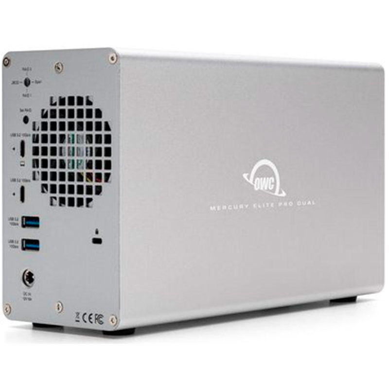 Boîtier de stockage double RAID Mercury Elite Pro 0 Go avec USB-C (10 Gb/s) + hub à 3 ports