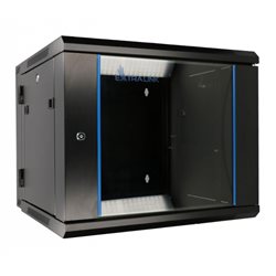 Extralink-szafa wisz 19" 18U 600mm d.szklane czarna
