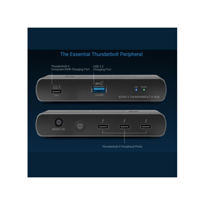 Sonnet Echo 5 Thunderbolt 4 Hub silver/black
