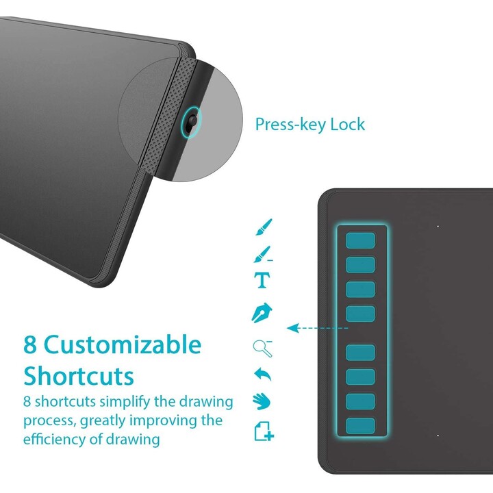 Huion Graphic Tablet Inspiroy H950P Usb Preto