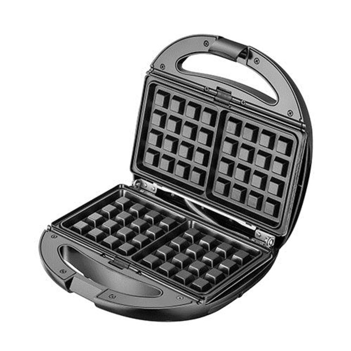 Adler AD 3040 gaufrier et appareil à croque-monsieur 1200 W Noir, Gris