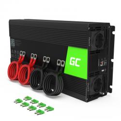 Green Cell INV12 adaptador e inversor de corriente Auto 3000 W Negro - Imagen 1