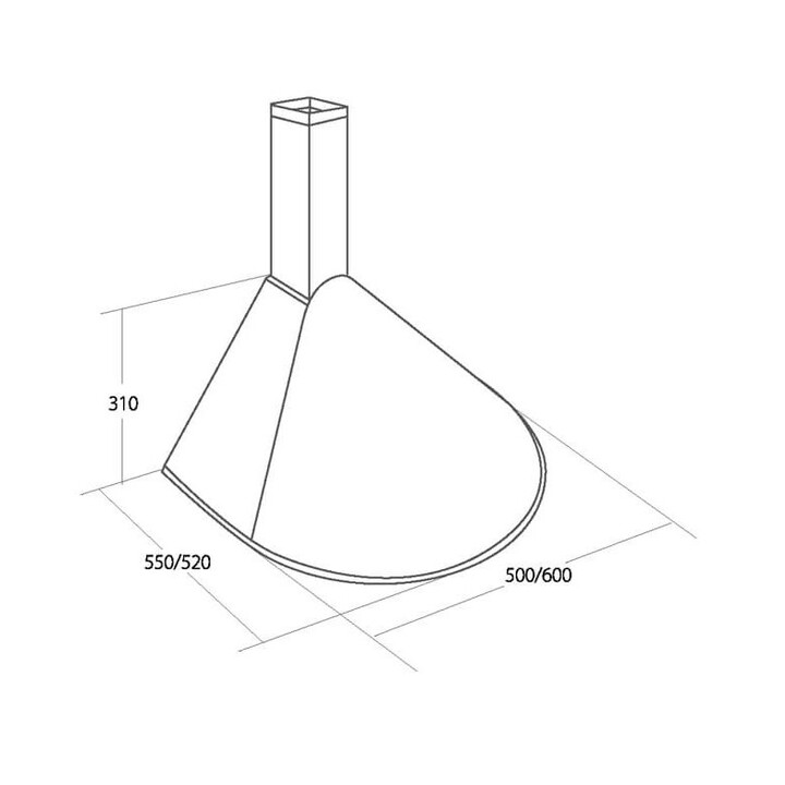 Chimney Hood Akpo WK-5 Rondo Turbo 60 Inox