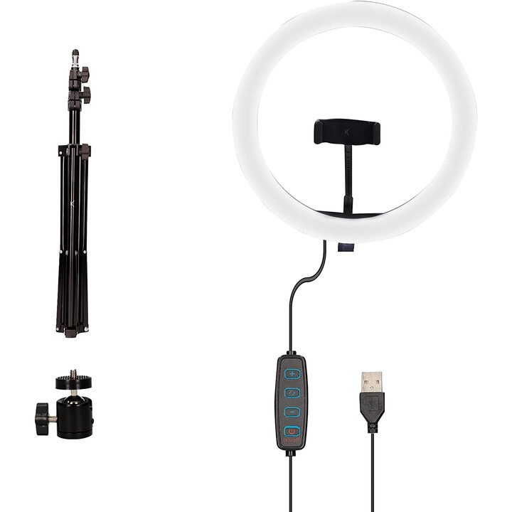 KSIX STUDIO LIVE MAX ANELLO LUMINOSO CON TREPPIEDE DA PAVIMENTO 1.60M PER SMARTPHONE