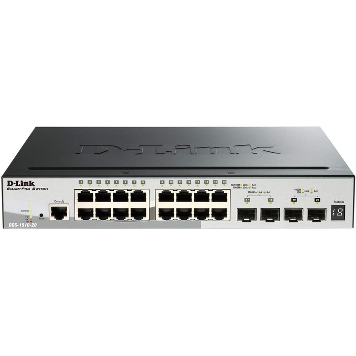 D-Link DGS-1510-20 Managed switch L3 Gigabit Ethernet (10/100/1000) Black