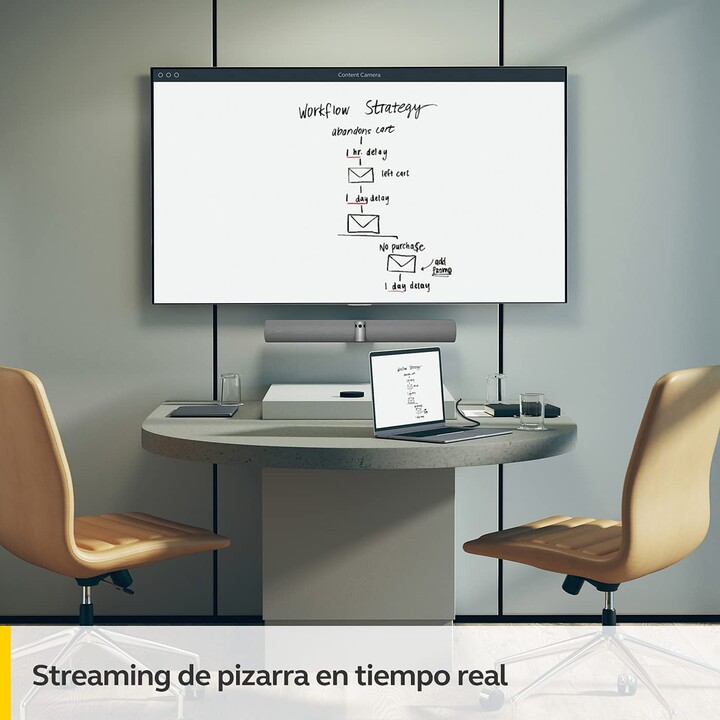 Barra de vídeo gris Jabra PanaCast 50 (4K, altavoces, micrófono, Ethernet, USB 2.0, Wi-Fi, USB-C)