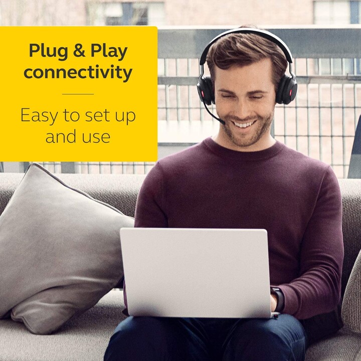 Cuffie stereo Jabra Evolve2 65 MS on-ear wireless, USB, isolamento acustico