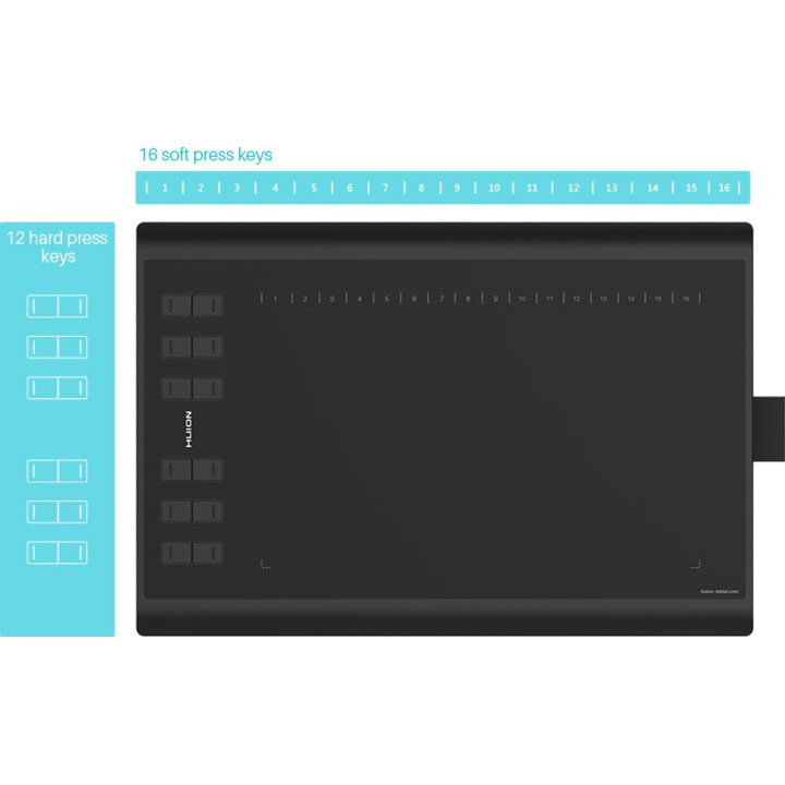 Huion H1060P Grafiktablett Schwarz