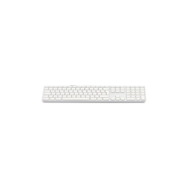 USB-Tastatur 110 Tasten kabelgebundene USB-Tastatur mit 2x USB und oberer Aluminiumabdeckung - Portugiesisch