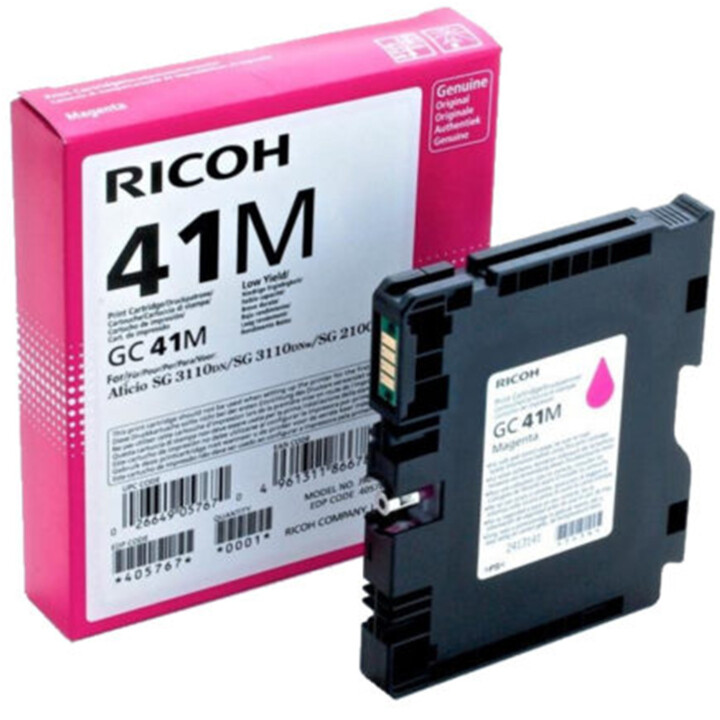 Ricoh Original Type GC 41M cartuccia per stampante magenta 2.200 pagine (405763) per 3110DN/DNw/SFNw, 3100SNw, 3120B SFNw, 7100D