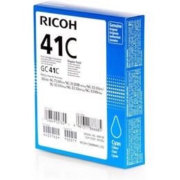 Ricoh Original Type GC 41C printer cartridge cyan 2,200 pages (405762) for 3110DN/DNw/SFNw, 3100SNw, 3120B SFNw, 7100DN