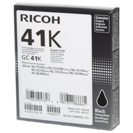 Ricoh Original Type GC 41K cartuccia per stampante nera 2.500 pagine (405761) per 3110DN/DNw/SFNw, 3100SNw, 3120B SFNw, 7100DN