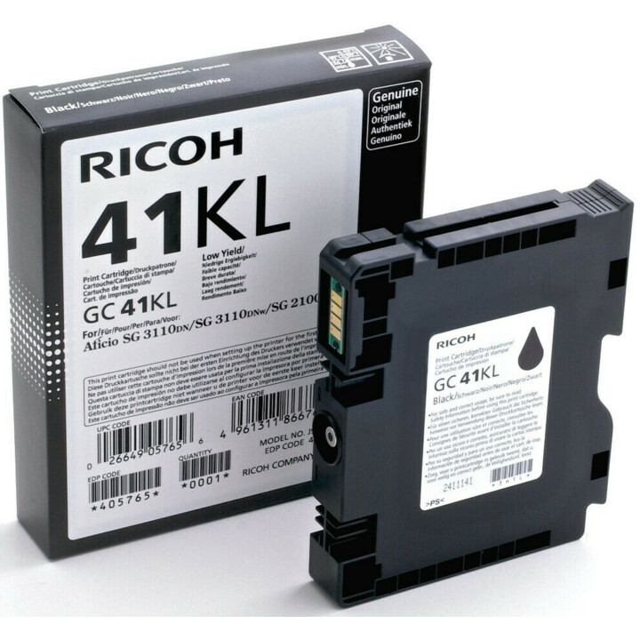 Cartucho de impressora Ricoh Original Tipo GC 41K preto 2.500 páginas (405761) para 3110DN/DNw/SFNw, 3100SNw, 3120B SFNw, 7100DN