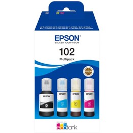 Epson Original EcoTank 102 refill inchiostri confezione da 4, nero, ciano, magenta, giallo