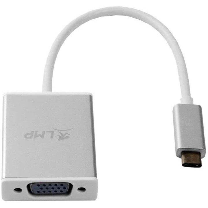 Adaptador USB-C para VGA, USB-C 3.1 para VGA, caixa de alumínio, prata