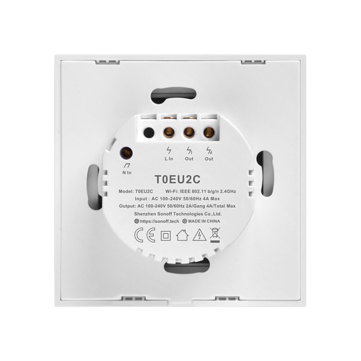 Interruttore della luce touch WiFi + RF 433 Sonoff T1 EU TX (1-gang)
