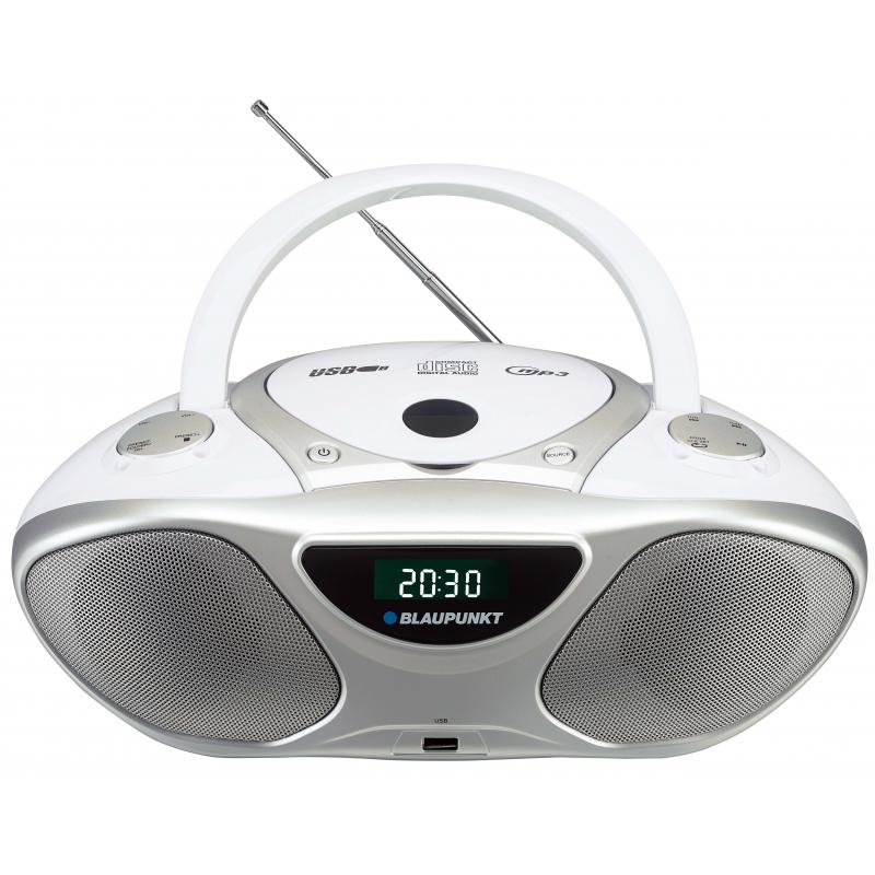 Blaupunkt BB14WH reproductor de CD Grabadora de CD Plata, Blanco - Imagen 1