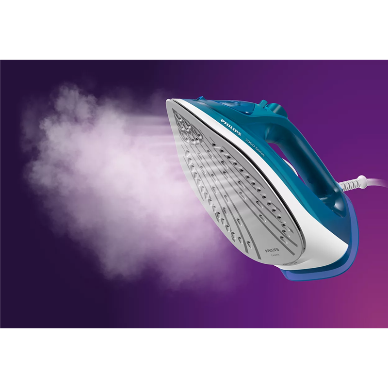 Philips 3000 series DST3040/70 fer à repasser Fer à vapeur Semelle en céramique 2400 W Bleu
