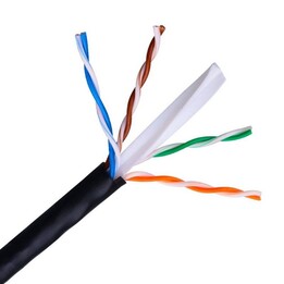 Aisens A135-0263 Imperpose RJ45 Cat.6 UTP Rigid AWG24 REEL CABLE NOSIFIQUE EN OUTDOOR, Noir, 100 mètres, 100% cuivre