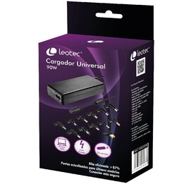 LEOTEC LENCSHOME06 universal laptop charger 90W automatic voltage 15-20V black