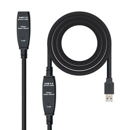 USB 3.0 Nanokabel Verlängerungskabel 10.01.0313 / USB Stecker - USB Buchse / 15m / Schwarz