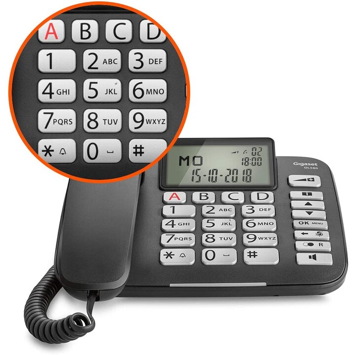 TELEFONO FISSO GIGASET-SIEMENS DL580 NERO